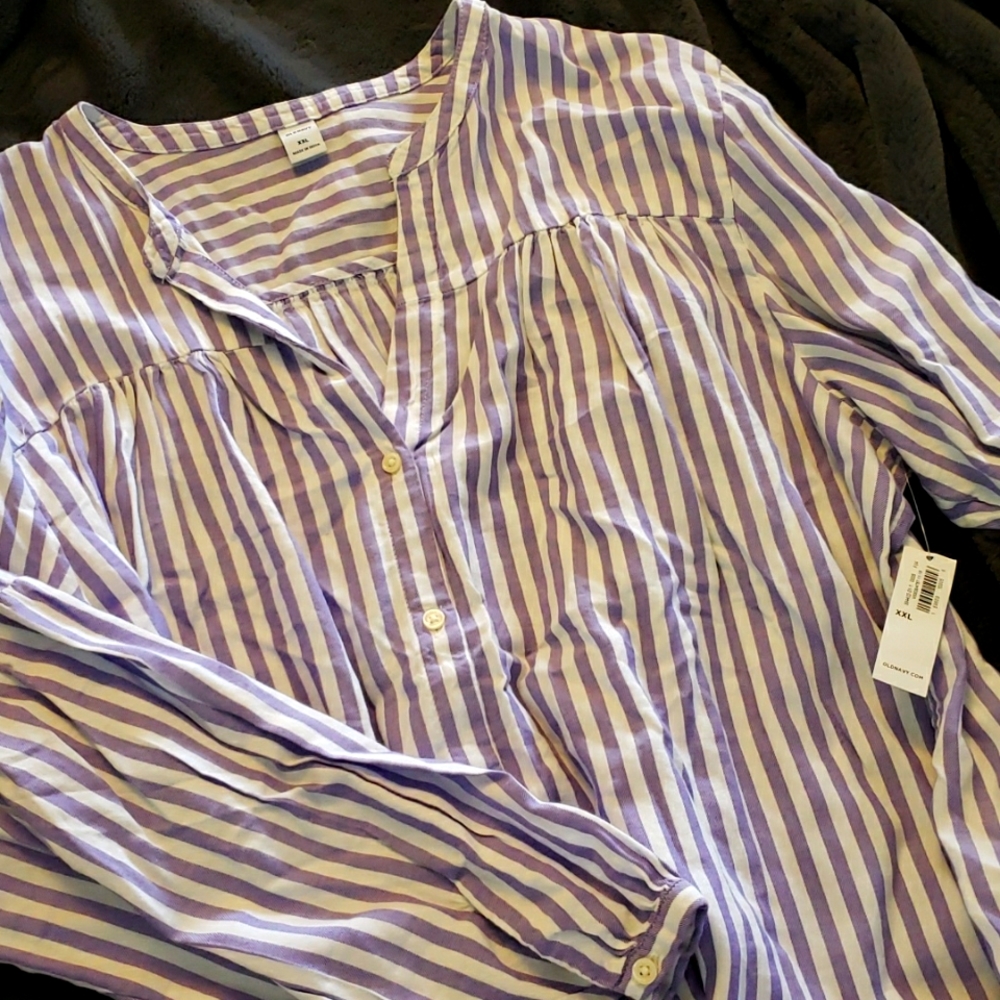 Striped button up blouse